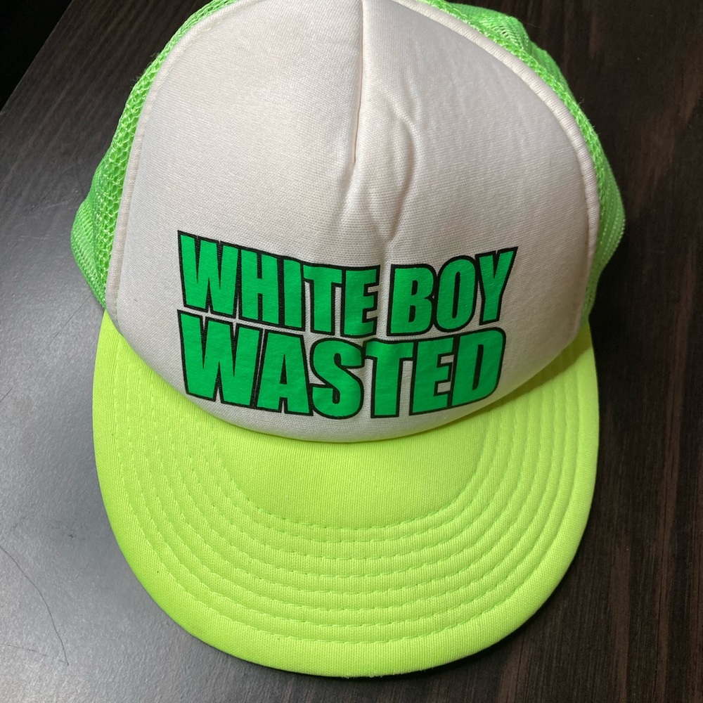 White Boy Wasted Neon Trucker Hat Snap Back